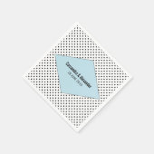 Blue Modern Polka Dots Wedding Serviette (Ecke)