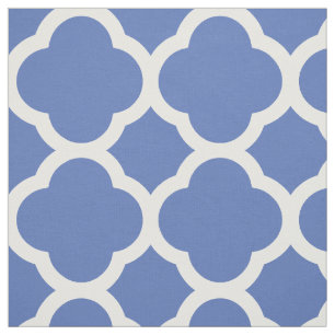 Blue Modern Quatrefolien Große Skala Stoff