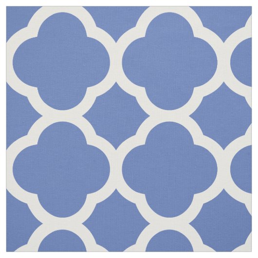 Blue Modern Quatrefolien Große Skala Stoff (Muster)