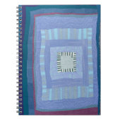 Blue modern quilt notebook notizblock (Vorderseite)