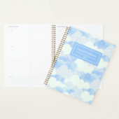 Blue Modern Rain Clouds Personalisierter Name Planer (Anzeige)