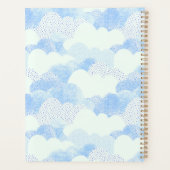 Blue Modern Rain Clouds Personalisierter Name Planer (Rückseite)