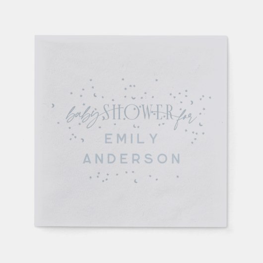 Blue Modern Rainbow and stars Blue Baby Dusche Serviette (Vorderseite)