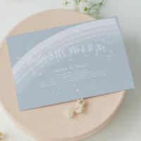 Blue Modern Rainbow and stars White Baby Dusche