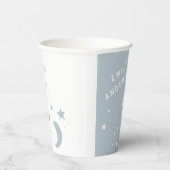 Blue Modern Rainbow and stars White Baby Dusche Pappbecher (Rechts)