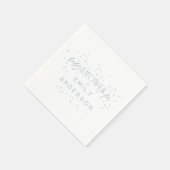 Blue Modern Rainbow and stars White Baby Dusche Serviette (Ecke)