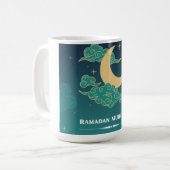 Blue Modern Ramadan Mubarak Tasse (Vorderseite Links)