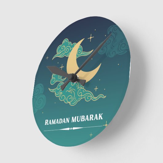 Blue Modern Ramadan Mubarak Uhren (Winkel)