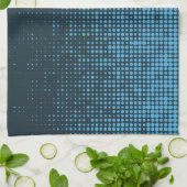 Blue, modern, retro, cool, trendy dot pattern geschirrtuch (Gefaltet)