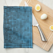 Blue, modern, retro, cool, trendy dot pattern geschirrtuch (Viertel Falte)