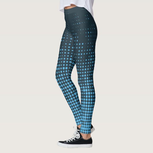 Blue, modern, retro, cool, trendy dot pattern leggings (Links)