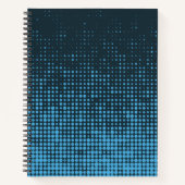 Blue, modern, retro, cool, trendy dot pattern notizblock (Vorderseite)