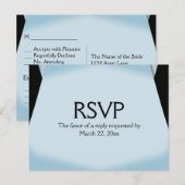 Blue Modern Save the Date Menu UAWG Postkarte (Vorne/Hinten)