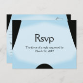 Blue Modern Save the Date Menu UAWG Postkarte (Vorne/Hinten)