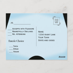 Blue Modern Save the Date Menu UAWG Postkarte