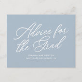 Blue Modern Script Abschluss Hinweiskarte (Vorderseite)