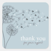 Blue Modern Script danke Business Quadratischer Aufkleber (Vorderseite)