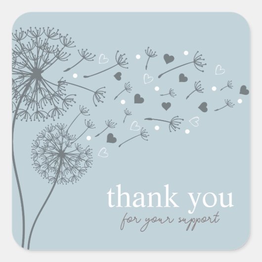 Blue Modern Script danke Business Quadratischer Aufkleber (Vorderseite)