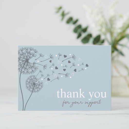 Blue Modern Script QR Code, vielen Dank für Ihr Ge Begleitkarte (Stehend Vorderseite)