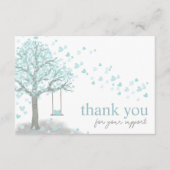 Blue Modern Script QR Code, vielen Dank für Ihr Ge Begleitkarte (Vorderseite)