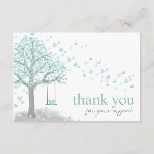 Blue Modern Script QR Code, vielen Dank für Ihr Ge Begleitkarte (Vorderseite)