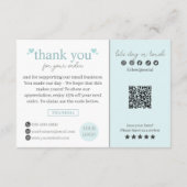 Blue Modern Script QR Code, vielen Dank für Ihr Ge Begleitkarte (Rückseite)