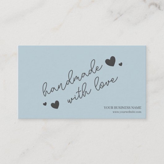 Blue Modern Script QR Code, vielen Dank Visitenkarte (Vorderseite)