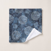 Blue Modern Shibori Indigo Badhandtuch Set (Waschlappen)