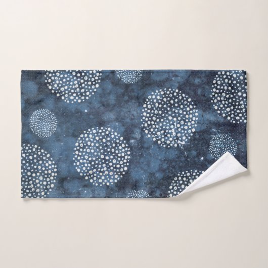Blue Modern Shibori Indigo Badhandtuch Set (Handtuch)