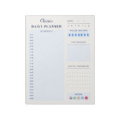 Blue Modern Simple Custom Daily Planner Schedule  Notizblock (Rotiert)