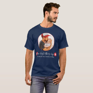Blue Modern Simple Niedlich Daddy First Vathers Da T-Shirt