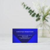 Blue Modern Simple Schlicht Business Card Visitenkarte (Stehend Vorderseite)