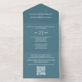 Blue Modern Simple Wedding Elegant All In One Einladung (Innen Boden)