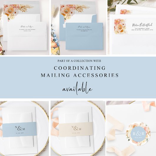 Blue Modern Simple Wedding Invitation Bly Band