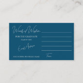 Blue Modern Simple Words of Wisdom Abschluss Begleitkarte (Vorderseite)