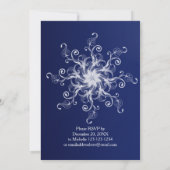 Blue Modern Snowflake Hochzeit Einladung (Rückseite)