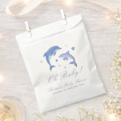Blue Modern Summer Dolphin Stars Baby Dusche Geschenktütchen (Ausgeschnitten)