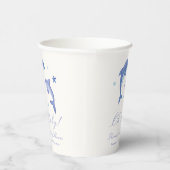 Blue Modern Summer Dolphin Stars Baby Dusche Pappbecher (Rechts)