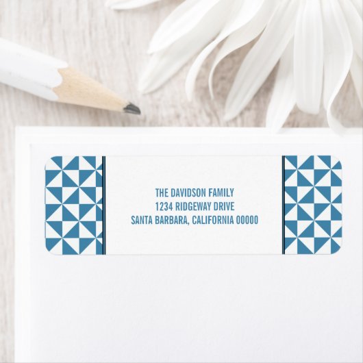 Blue Modern Triangle Holiday Address Labels (Insitu)