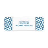 Blue Modern Triangle Holiday Address Labels (Vorne)