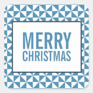 Blue Modern Triangle Holiday Stickers