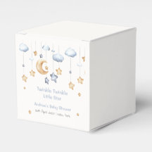 Blue Modern Twinkle Twinkle Baby Dusche