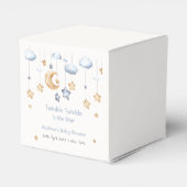 Blue Modern Twinkle Twinkle Baby Dusche Geschenkschachtel (Rückseite)