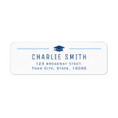 Blue Modern Typografy Graduate Rücksendeadresse (Vorne)