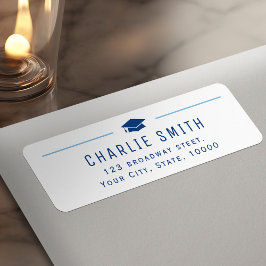 Blue Modern Typografy Graduate Rücksendeadresse