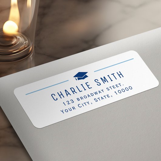 Blue Modern Typografy Graduate Rücksendeadresse