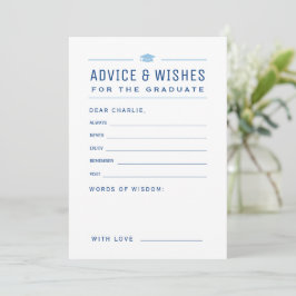 Blue Modern Typography Graduate advice & wishes  Hinweiskarte