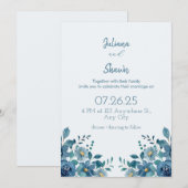 Blue Modern Virtual Wedding Einladung (Vorne/Hinten)