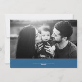 Blue Modern Watercolor Zwei Fotos Weihnachten (Rückseite)