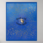 Blue Modern Wild Moon Child Stars Galaxy Bleibe Poster (Vorne)
